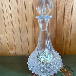 Crystal Vodka Decanter with Chain Label